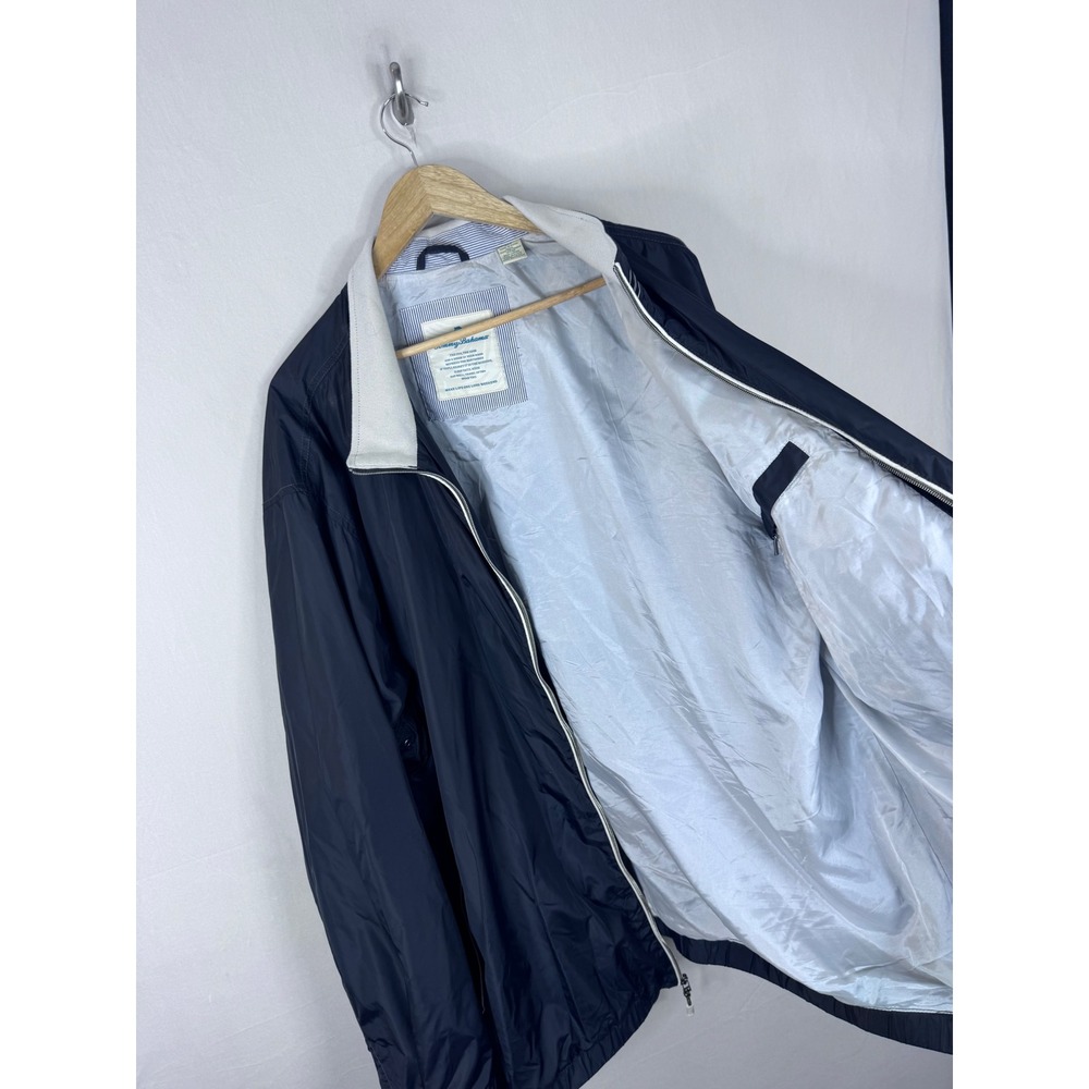 Tommy Bahama Mens 3xt Navy Blue Full Zip Windbreaker Jacket Lightweight Coat View 6